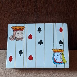 Vintage playing card box - hold 2 decks - perfect gift!
